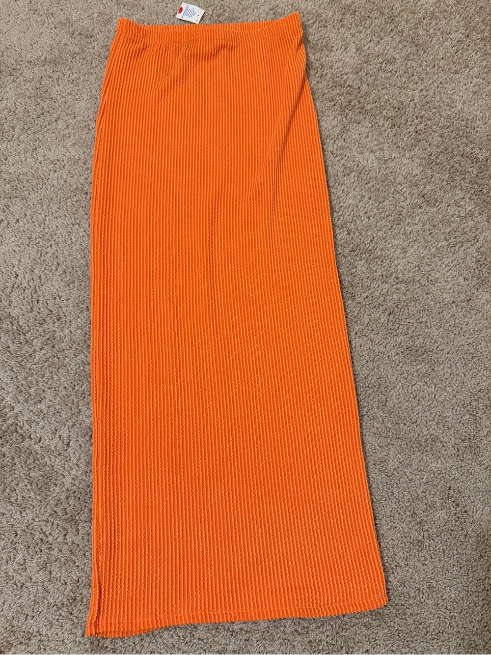 Ribbed Orange Maxi Skirt, Medium (new)!